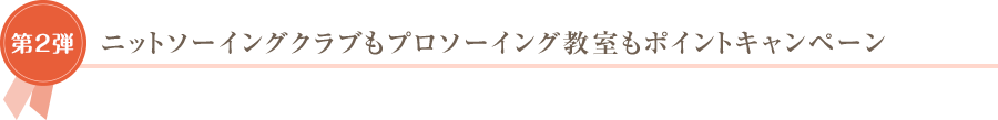 第2弾 ニットソーイングクラブもプロソーイング教室もポイントキャンペーン